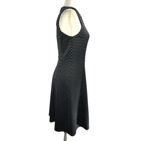 Theory Silver & Black Small Trekana Circuit Fit and Flare Dress Size 4 - Picture 6 of 12
